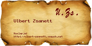 Ulbert Zsanett névjegykártya